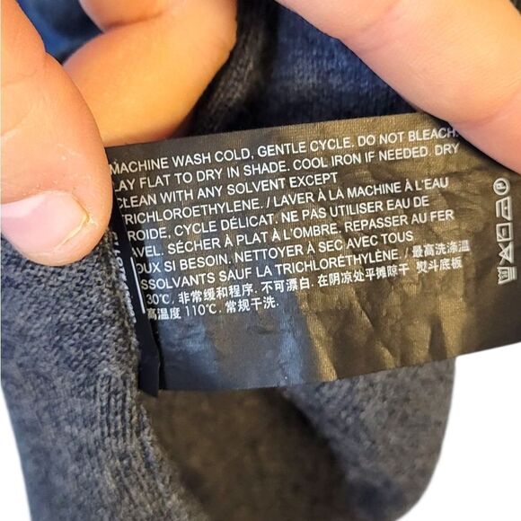 Theory Men's Charcoal Grey Merino Wool Blend V-Neck Sweater Size XL - Picture 5 of 6